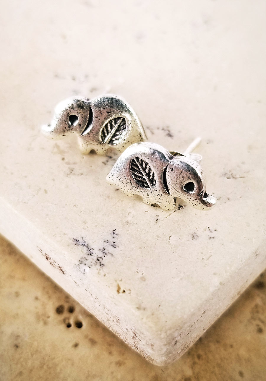 Petite Elephant Pin Earrings