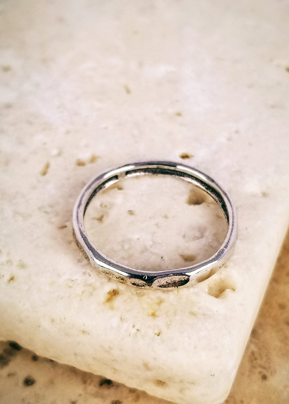 Hammered Thick Sterling Stack Ring